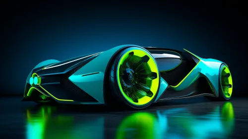 Innovador automóvil deportivo con elementos LED brillantes y líneas suaves