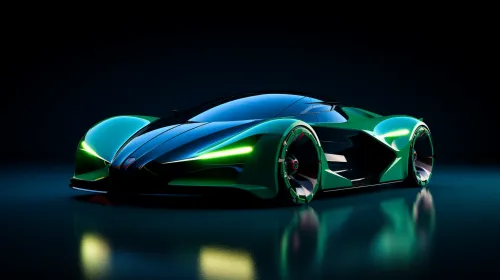 Elegant and futuristic design of a sports car in a dark setting