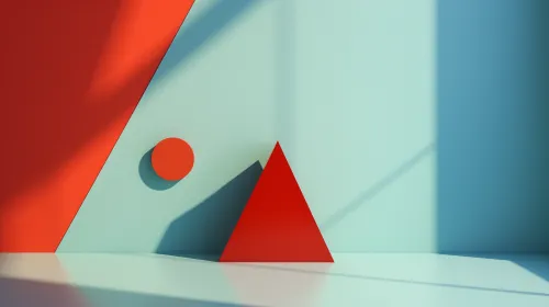 Imagen de figuras geométricas sobre un fondo colorido
