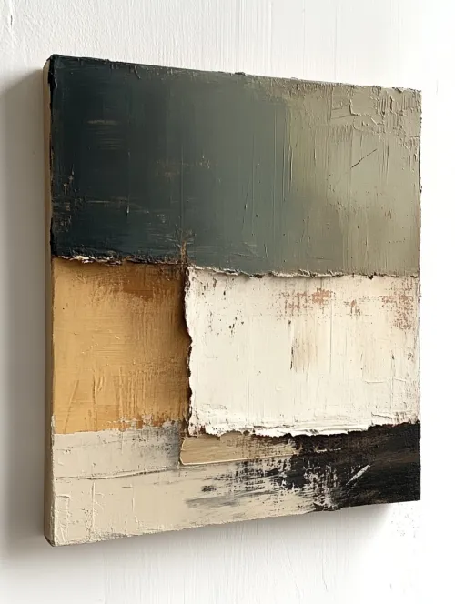 Pintura abstracta con diferentes texturas y colores