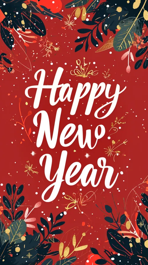 Иллюстрация для новогоднего поздравления со словами Happy New Year