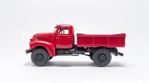 Detailed model of a vintage red truck