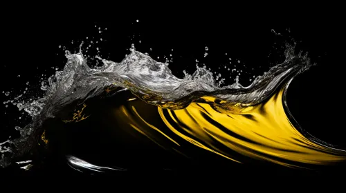 Abstract image showing water waves with golden hues