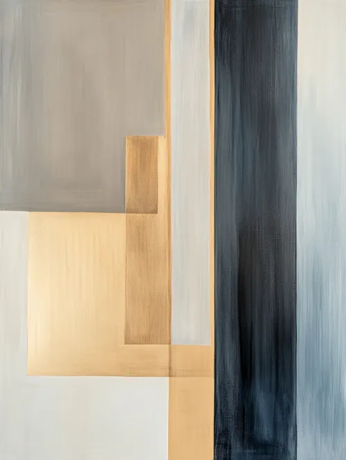 Painting in the style of abstractionism with geometric figures and neutral colors