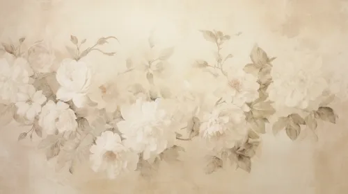 Painting of white flowers on a light background