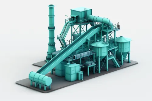 Imagen de equipo de fábrica para el procesamiento de materiales en 3D