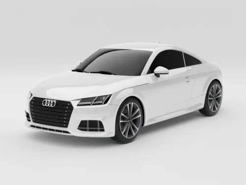 Renderizado de calidad del coupé deportivo Audi TT en color blanco