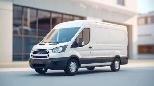 Фургон Ford в городском окружении в ясный день
