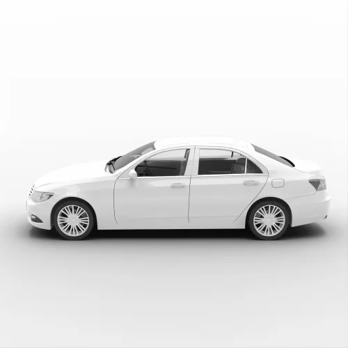Sedán blanco de automóvil con un diseño elegante y líneas modernas