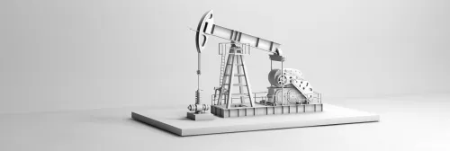 3D model of an oil rig set against a neutral background