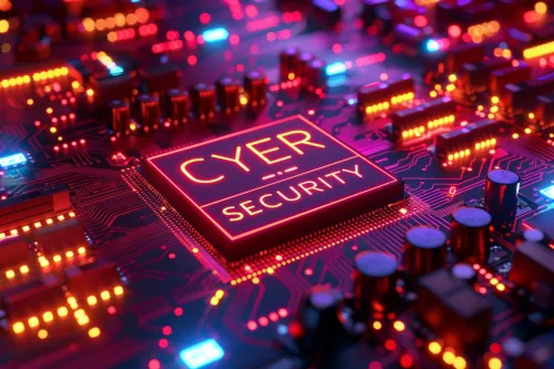 Detailed image of cybersecurity on an electronic device