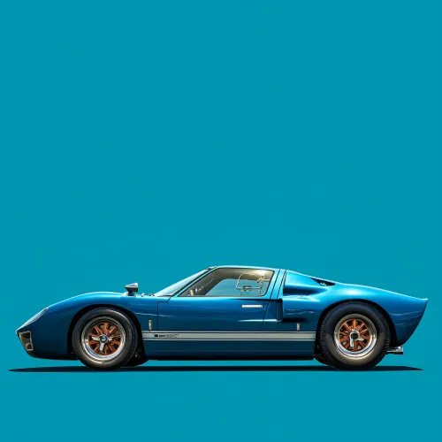 Imagen de un coche deportivo azul sobre un fondo uniforme
