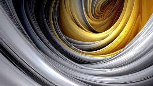 Imagen de estructuras onduladas con colores plateados y dorados