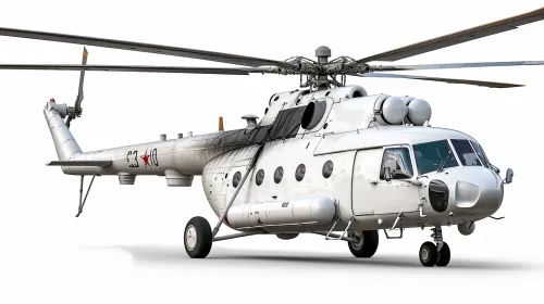 Mi-8 helicopter with gray paint and four blades