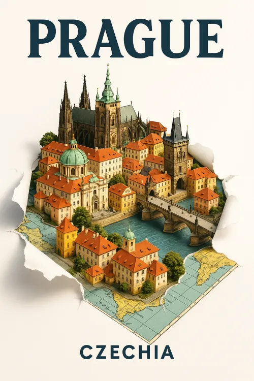 Image of Prague showcasing key architectural landmarks and historical buildings