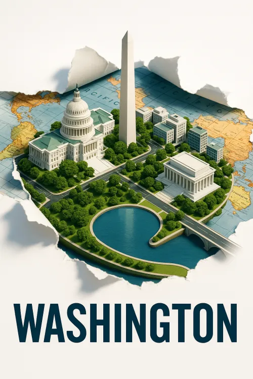 Detailed miniature of the famous buildings of Washington