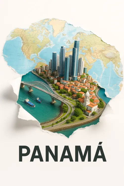 Image of Panama with urban structures and green spaces