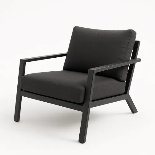 Comfortable chair with simple design and neutral colors for interiors