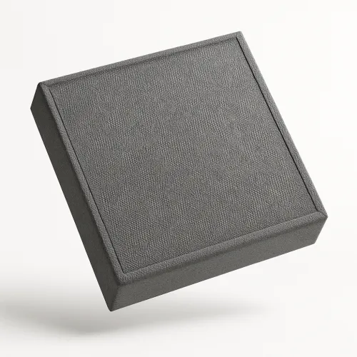 Square gray box with texture and trim