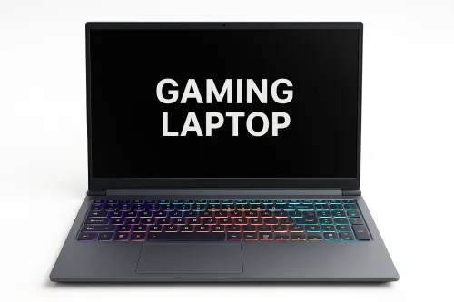 Gaming laptop with illuminated keyboard and large screen