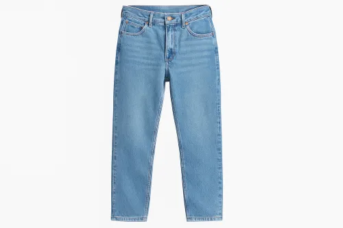 Straight Light Blue Jeans with Five Pockets