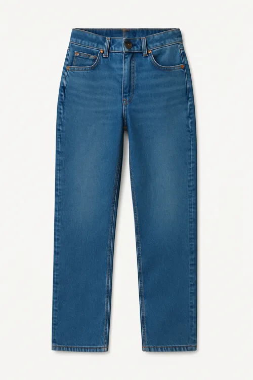 Stylish blue straight-leg jeans for everyday wear