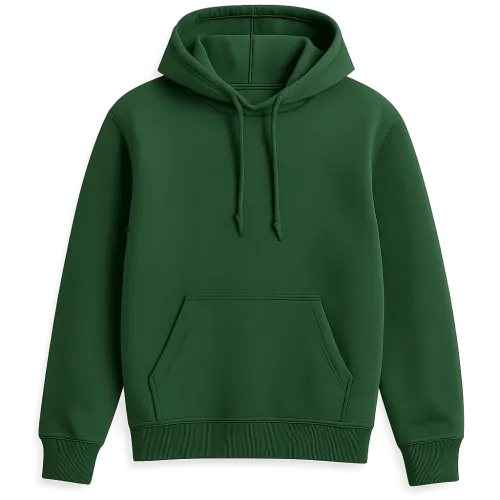 Trendy green hoodie with a pocket and adjustable hood