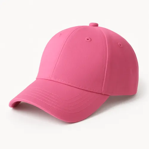 Stylish pink baseball cap with a classic brim and stitching