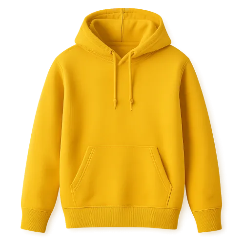 Stylish Yellow Hoodie with Pocket and Drawstrings