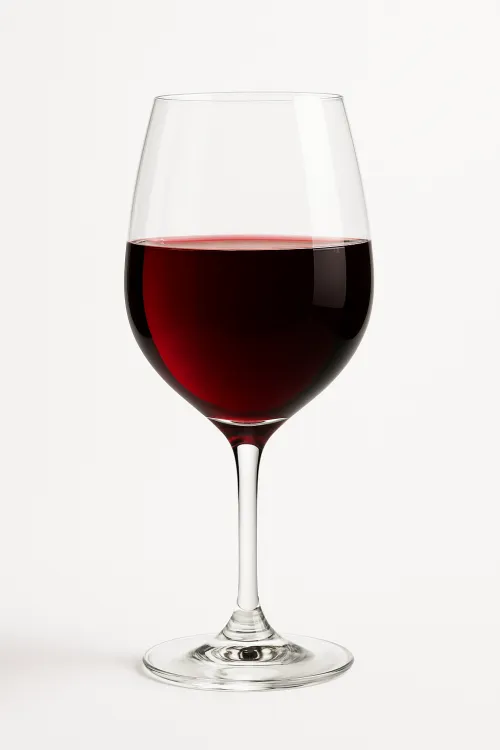 Goblet with Red Wine on a White Background