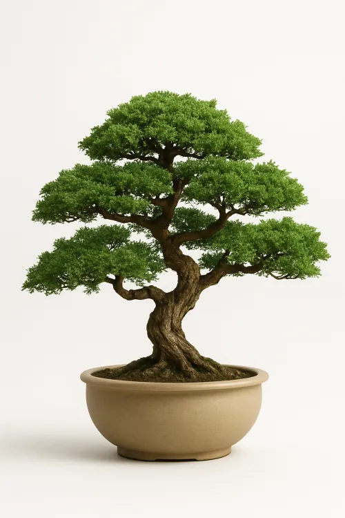 Miniature bonsai tree in an elegant pot