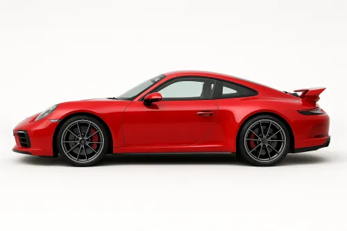 Sports Coupe with Aerodynamic Design and Bright Coloring