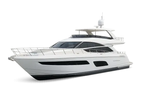 Elegant white yacht on a black background, modern design