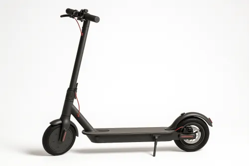 Black electric scooter on a light background