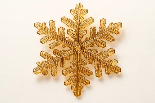 Изысканная золотая снежинка с детализированным узором