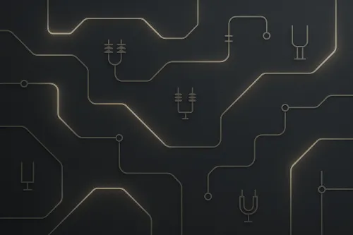 Абстрактный фон с электрическими схемами и линиями на темной поверхности