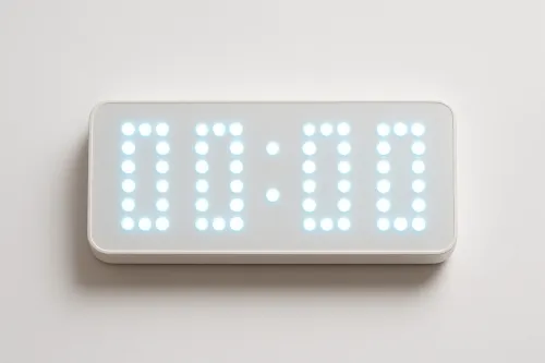 Цифровые стеновые часы, показывающие время в формате 00:00