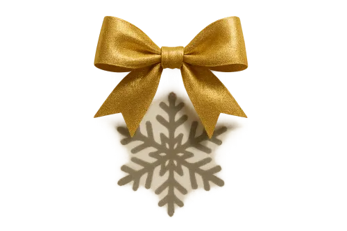 Элегантная золотая лента, оформленная снежинкой, на светлом фоне
