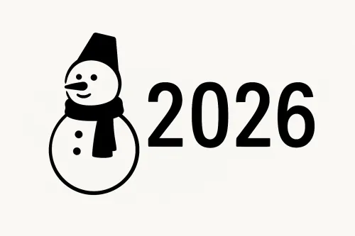 Креативный дизайн снеговика с цифрами 2026