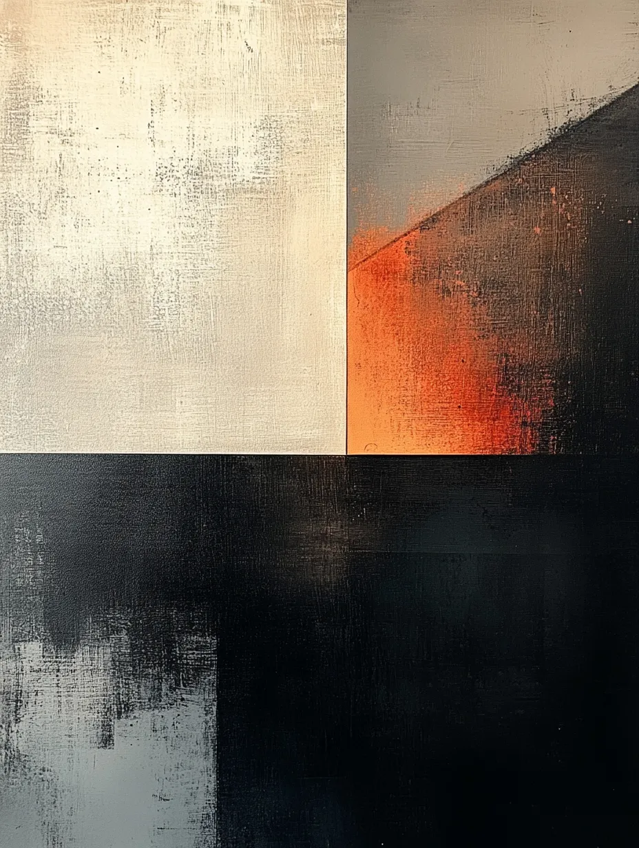 Modern abstract art with geometric shapes and deep shades.