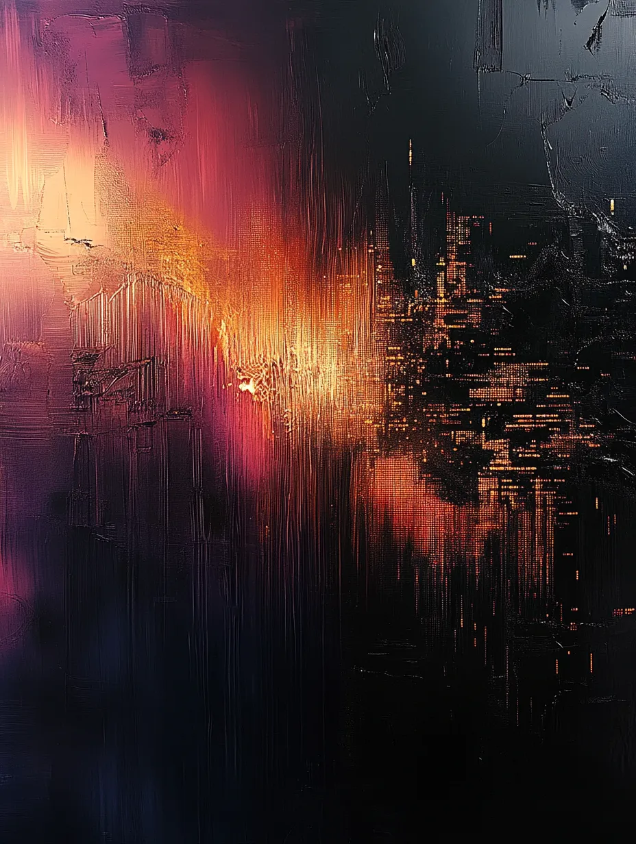 Imagen abstracta con una combinación de negro y colores brillantes de fuego