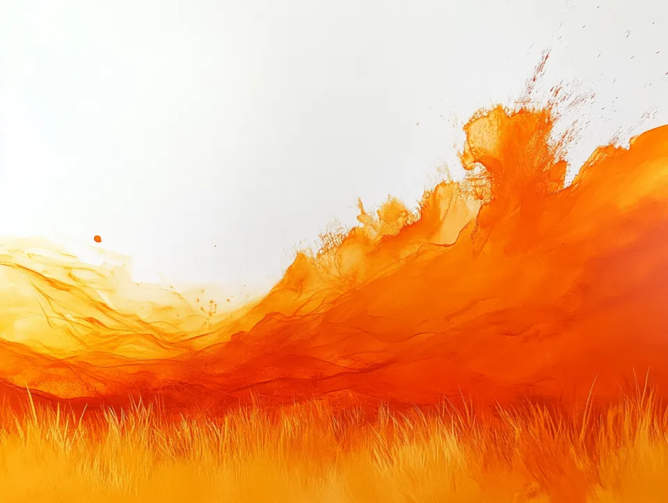Imagen abstracta con brillantes tonos cálidos de color naranja