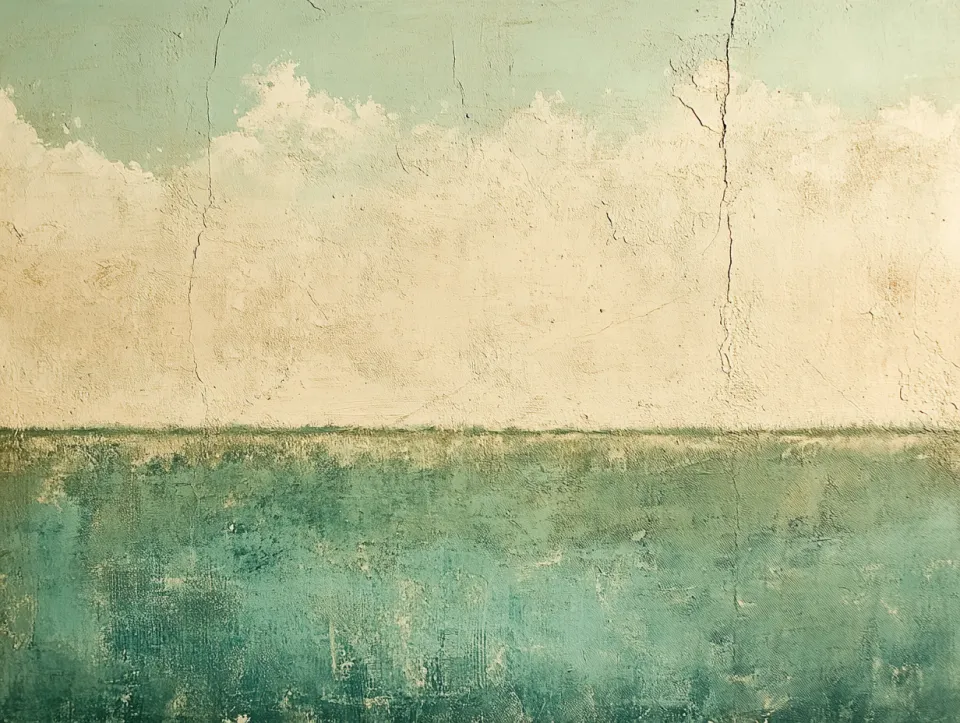 Cielo con nubes sobre una superficie acuática, realizado en estilo abstracto