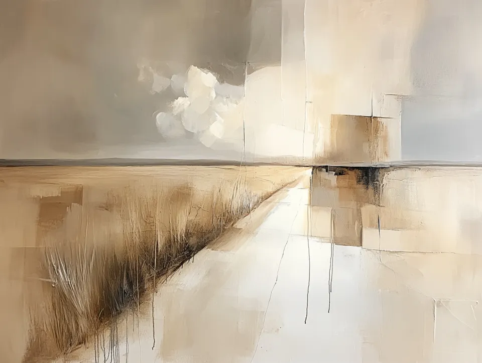 Imagen abstracta de un paisaje desértico con nubes