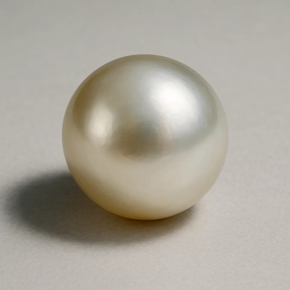 The perfect pearl on a smooth background reflecting light