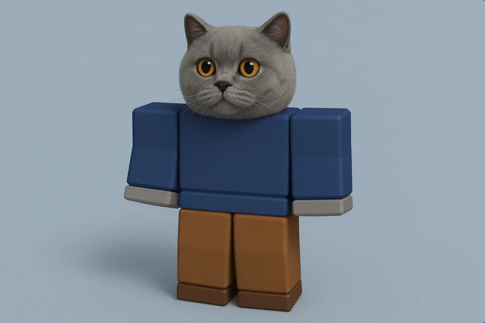 Gato con cuerpo humano y ropa en estilo pixelado