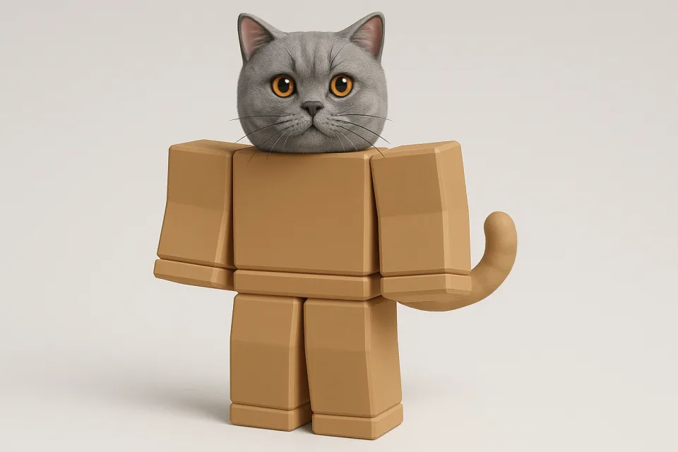 A blended image of a cat and a robot in a minimalist design
