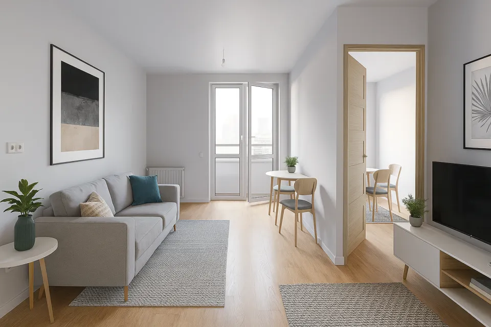Apartamento luminoso con muebles cómodos y una decoración elegante