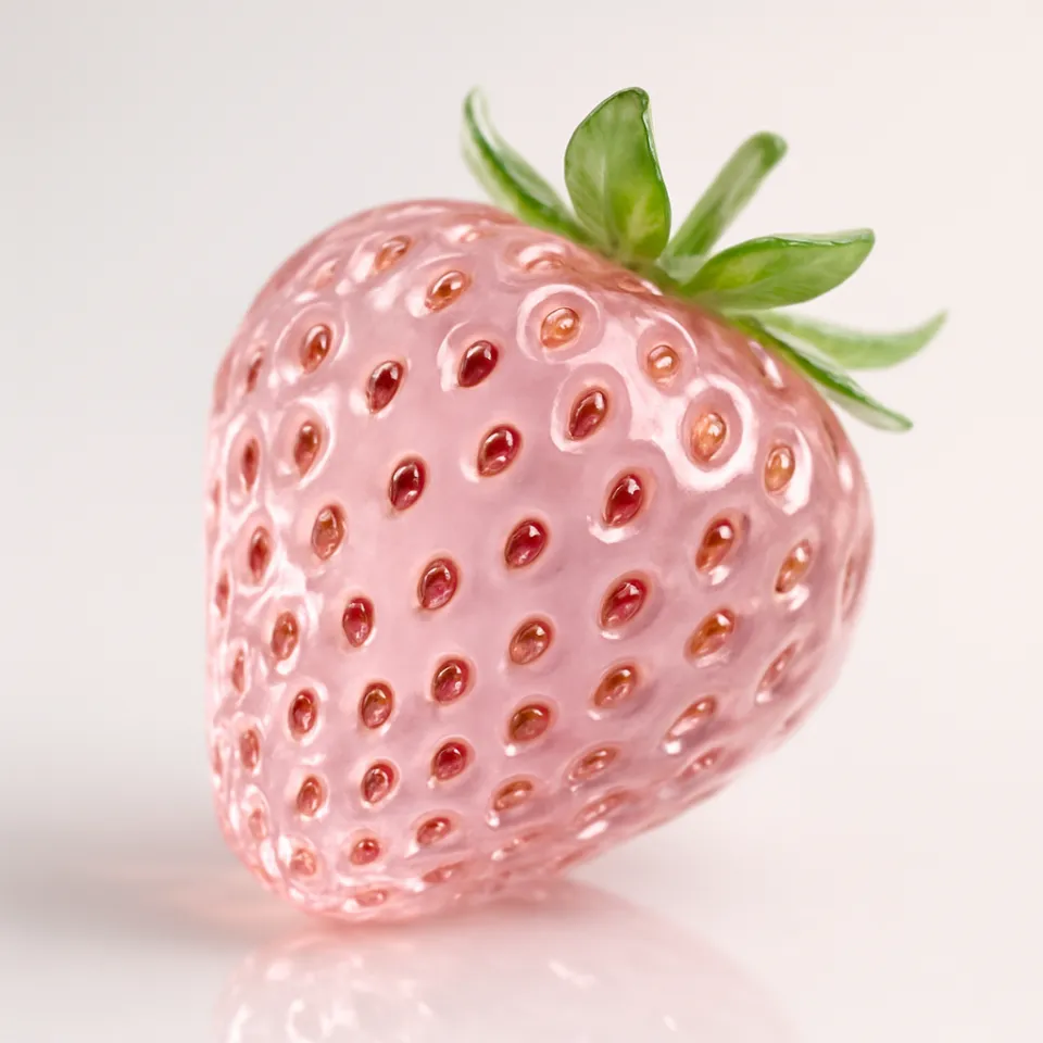 Modeled strawberry, characterized by its rich color and detail
