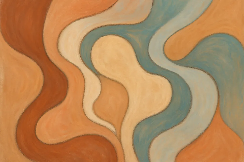 Líneas suaves y formas onduladas en colores pastel